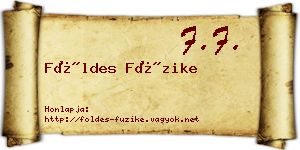 Földes Füzike névjegykártya